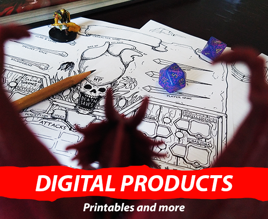 Digital products shop button. Printables and more